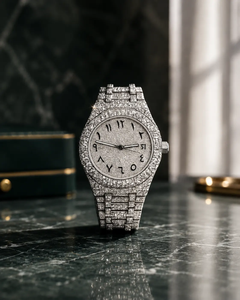 Montre pour homme de luxe haut de gamme, mécanique, avec un charme élégant, cadran en chiffres arabes, sertie de moissanite - Product Image 3