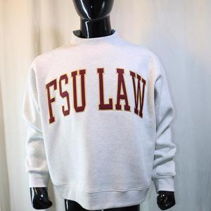Sudadera FSU LAW con cuello simulado, 450 GSM, nombre personalizado, bordado aplicado, corte holgado, 100% algodón, felpa francesa. - Product Image 3