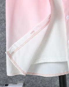 Pink Casual Long Sleeve T-Shirt with Polyester/Cotton Blend Slight Stretch Print Fabric for Boys - Product Image 6