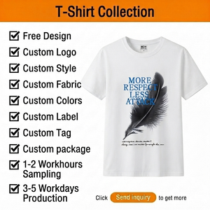 T-shirt personnalisé pour homme à imprimé plumes, mélange de coton, col rond, manches courtes, coupe oversize, décontracté, streetwear d'été - Product Image 5