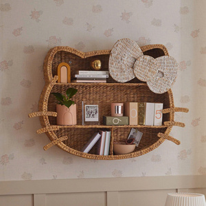 Hello Kitty Shaped Water Hyacinth Hanging Shelf for <b>Wall</b> <b>Decor</b> Living Room Bedroom Nursery | the Best Christmas Gift for Kids - Product Image 3