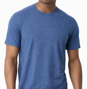 T-shirt sportif tricoté personnalisé à col rond, 100 % coton doux, pour homme, marque privée, coupe oversize, 240 g - Product Image 2