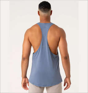 Débardeur côtelé à col rond pour homme, forme européenne, entraînement sportif, coton, débardeur homme, toucher doux, vêtements de sport pour homme - Product Image 5