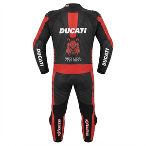 ชุดแข่งรถมอเตอร์ไซค์ Rucati Premium Leather MotoCP แบบชิ้นเดียว/ชุดจั๊มสูท พร้อม Hump Level 2 CE ผลิตตามสั่ง - Product Image 2