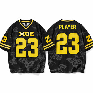 Camiseta de Fútbol Americano de Malla Sublimada con Diseño de Mariposa, Cuello en V, Manga Corta, Número Personalizado, Talla Grande, Producción en Masa de Poliéster - Product Image 2
