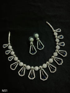 Ensemble de bijoux de mariée en diamant américain classique Collier et boucles d'oreilles en deux pièces pour mariage Style classique à la mode - Product Image 3