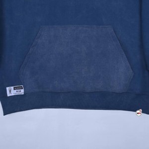 Custom Color Design Navy Blue Hooded Sweatshirt Regular Fit Cotton French <b>Terry</b> Casual Pullover with Front Logo Pocket Design - Product Image 6