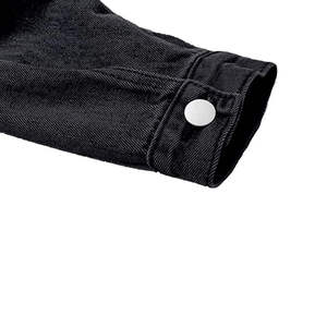 Veste en jean varsity 100% coton à manches longues pour homme, streetwear personnalisé, à capuche, séchage rapide, respirante, hiver - Product Image 3
