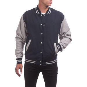 Blouson d'hiver matelassé pour homme, style universitaire sportif, élégant et confortable, en laine, type varsity bomber avec capuche respirante et revêtement. - Product Image 6