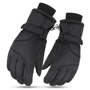 Guantes de Esquí Térmicos de Cuero Impermeables para Hombre y Mujer, Manoplas de Poliéster con Pantalla Táctil y Cierre de Gancho y Bucle - Product Image 1