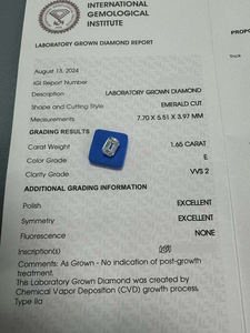 Diamantes Sueltos de Laboratorio de 1-10 Quilates, Esmeralda y Diamante, Certificados por IGI y GIA, Claridad VVS, Diamantes Blancos Cultivados en Laboratorio CVD, Venta al Por Mayor - Product Image 2