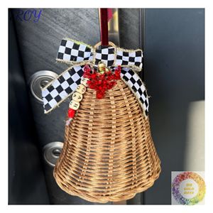 Adorno de Campana de Ratán Natural para Colgar en el Árbol de Navidad, Decoración Festiva para el Hogar y Exhibiciones de Temporada - Product Image 5