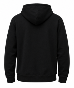 Sweat-shirt à capuche zippé noir pour homme en molleton, style streetwear décontracté, coupe oversize, personnalisable - Product Image 2
