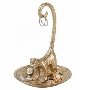 New Arrival 6 Hook Necklace Jewelry Stand Decorative Trinket Dish Metal Storage Organizer for Vanity Wedding & Engagement Gift - Product Image 4