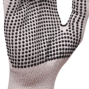 Gants de travail en PVC à pois, gants de sécurité en coton avec points antidérapants en PVC, fournisseur direct d'usine, gants en coton à pois sans couture - Product Image 3