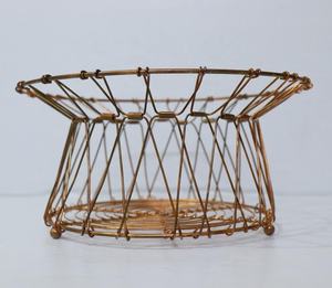 Cesta plegable de malla de alambre de hierro hecha a mano de alta calidad con fabricante y proveedor de revestimiento de cobre de India - Product Image 4