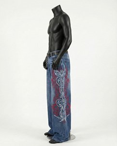 กางเกงยีนส์เดนิมทรงตรงสำหรับผู้ชาย คุณภาพสูง สไตล์ฮิปฮอป ลุคสตรีท ผ้าฝ้าย 100% ระบายอากาศได้ดี รุ่นปี 2026 - Product Image 5