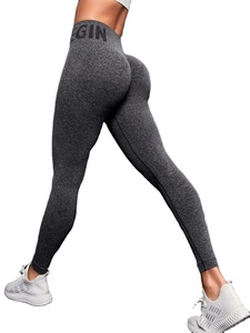 Venta al por mayor Leggings de compresión Mujeres Levantamiento de glúteos Pantalones de Yoga de cintura alta Leggings deportivos elásticos 100% algodón - Product Image 2