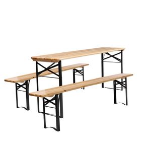 Set da Picnic Portatile in Legno 5.8FT con Tavolo e Panche, 3 Pezzi, Arredo Pieghevole da Esterno, Facile da Riporre, Design Richiudibile, SOSTITUZIONE 28819587 - Product Image 5