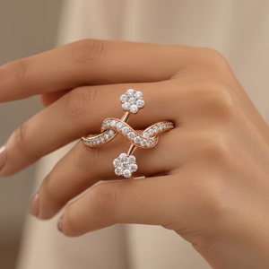 Anillo de Diamantes con Diseño Infinito y Trenzado, Elegante, para Mujer, Regalo de Joyería Única para Boda o Compromiso - Product Image 3