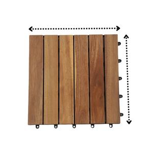 Tarima de Madera de Acacia Cuadrada con Sistema de Bloqueo DUAL LOCK, Impermeable, Moderna, 300x300mm, Acabado Mate para Piscina, con 2 Años de Garantía - Product Image 2