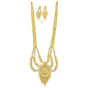 Juego de Collares Rani Haar de Oro Micro de 14K, 18K, 24K al por Mayor, Conjunto de Joyería de Latón Dorado de Moda con Diseño Floral, Set de Joyería India para Bodas - Product Image 2