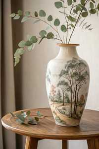 Juego de jarrones de cerámica para mesa con motivos florales en rojo, verde y negro, diseño tradicional de 8-16 pulgadas - Product Image 6