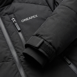 Veste matelassée noire pour homme, manteau d'hiver, fermeture éclair intégrale, veste d'extérieur ONEAPEX, col haut, matelassage chaud, qualité supérieure OEM - Product Image 5