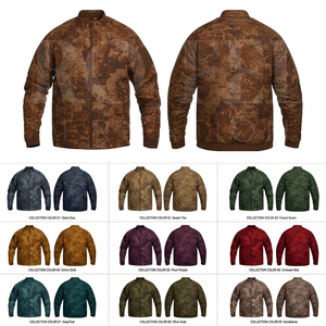 Chaqueta Bomber con Diseño de Camuflaje, OEM ODM, Cortavientos de Moda para Exteriores, con Cierre Completo y Cuello Alto Informal - Product Image 1