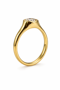 Anillo de Compromiso Solitario de Oro Sólido de 14K con Diamante Cultivado en Laboratorio Certificado por IGI, Chapado en Oro, Corte Redondo, 1 Quilate, Regalo de Aniversario - Product Image 2