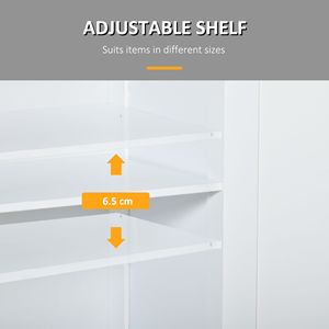 Mobiletto da Bagno Moderno Bianco Autoportante con 2 Ante e 2 Cassetti, Armadietto da Terra in Legno con Ripiano Regolabile per Uso Ospedaliero - Product Image 5