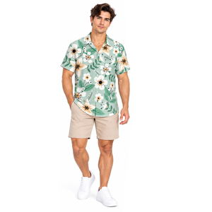<b>Mens</b> Sublimation <b>Beach</b> <b>Shirt</b> Quick Dry Breathable UV Protection Hawaiian Tropical Summer Vacation Horn Button Casual Short Print - Product Image 4