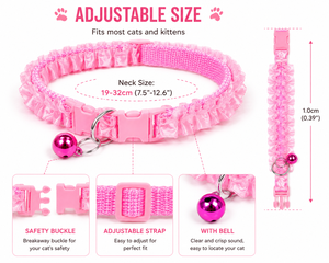 Fancy Cat <b>Collar</b> OEM ODM Custom Logo Adjustable Ruffle Kitten <b>Collar</b> with Bell Direct Manufacturer - Product Image 4