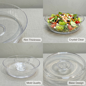 [Holar] Ensemble de saladiers en plastique transparent de grande taille, fabriqués à Taïwan, prêts pour les fêtes, pour la restauration, les réceptions et la maison - Product Image 4