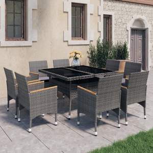 Juego de Comedor Gris Marrón para Patio, Muebles de Exterior - Product Image 1