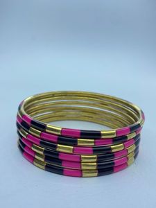 Handmade Resin & Brass <b>Bangles</b> <b>Set</b> for Women | Multi Color <b>Gold</b> Plated Stackable Bracelets | Fashion Jewelry Wholesale Supplier - Product Image 6