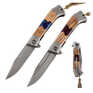 Couteau de poche pliable personnalisé avec logo, manche en résine, nouveau design pliable pour porte-clés, lame en acier inoxydable, camping, EDC - Product Image 2