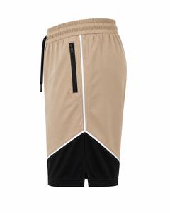 Shorts de sport en toile kaki pour homme avec empiècements noirs, fermeture à cordon, séchage rapide, respirant, coupe athlétique, longueur Bermuda, écologique - Product Image 4