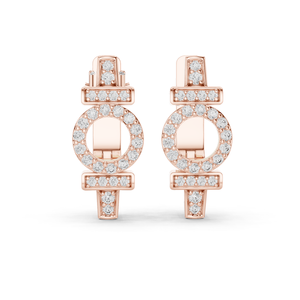 Pendientes de Aro Bali de Plata de Ley 925 Chapados en Oro Rosa de 18K con Circonita, Joyería de Diseño de Moda para Mujer - Product Image 1
