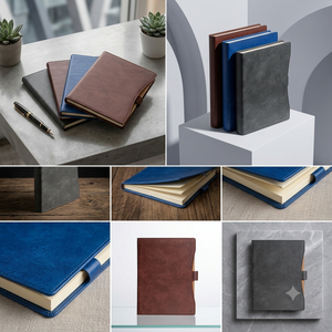 Carnet A5 en cuir PU avec rabat à bouton, organisateur professionnel multicolore avec logo personnalisé pour l'écriture au bureau - Product Image 6