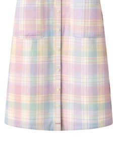 Robe chemise à carreaux pastel pour femme, manches longues, boutonnée, mi-longue, décontractée, coupe ample, en coton tissé avec poches, multicolore, pour le printemps - Product Image 6