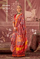 Sari en soie mélangée Patola, robe traditionnelle indienne avec chemisier, bordure florale, pour mariage et fêtes