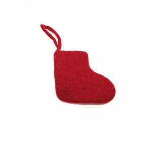 Chaussette de Noël rouge classique en laine faite à la main - Feutre doux et écologique avec design personnalisé - Product Image 2