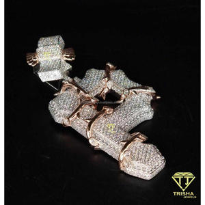 Collar con Colgante de Letra 'P' Personalizado, Plata de Ley 925, Diamante Cultivado en Laboratorio, Certificado GIA, Bañado en Rodio, Estilo Hiphop para Hombre y Mujer - Product Image 3