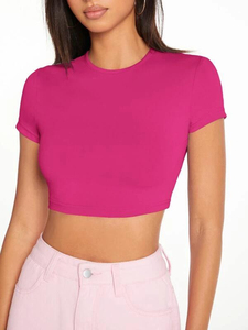 Top Corto de Algodón con Logotipo Personalizado para Mujer, Mangas Cortas, Transpirable, para Gimnasio, Deporte, Estilo Casual, HECHO POR HAIDIIII SPORTS - Product Image 5