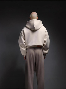 Sweat-shirt à capuche oversize pour homme, couleur unie, style minimaliste, manches régulières, tissu en molleton français, vêtement d'automne - Product Image 3