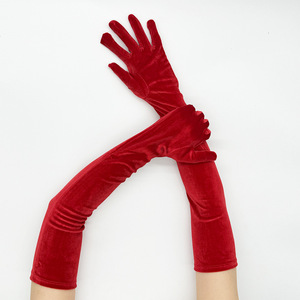 Gants longs en velours pour filles, élégants et chauds, pour cérémonies, soirées, banquets et opéras – Vente en gros - Product Image 3