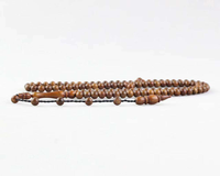 Tasbih turc en bois de coca, islamique, naturel, 6 à 10 mm, 99 perles, finition brillante, à suspendre au mur, fait main