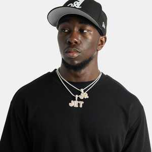 VVS Moissanite Custom <b>Initial</b> Pendant 30mm and 6.5mm Tennis Link Chain 925 <b>Silver</b> Iced Out Hip Hop Nameplate <b>Necklace</b> Bling - Product Image 2