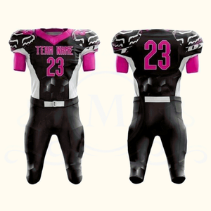 Conjunto de Uniforme de Fútbol Americano para Hombre, Negro y Rosa, Cuello en V, Sublimado, Transpirable, Ajustado, Manga Corta, Número de Equipo 23 - Product Image 6